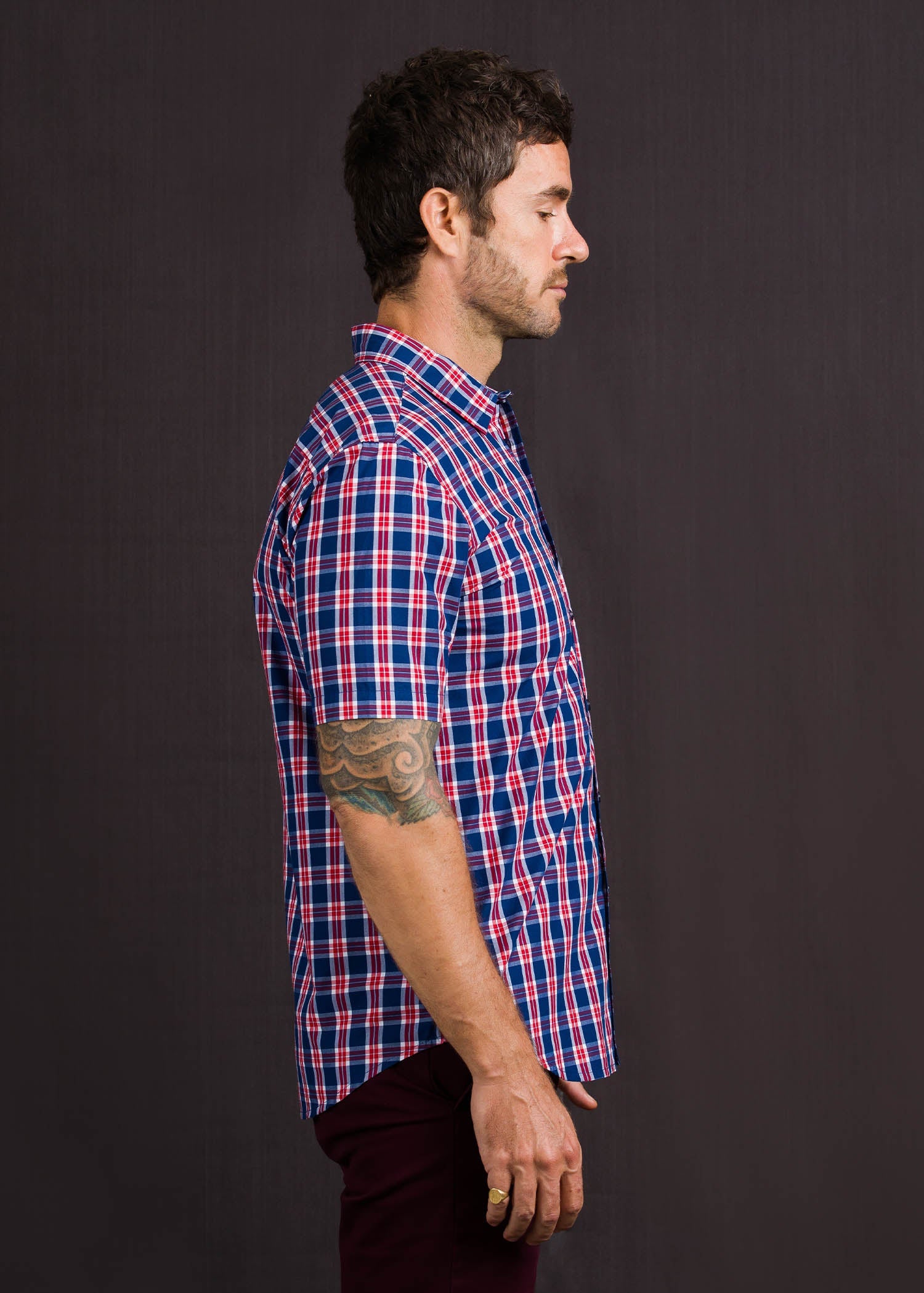 Casual Wear Ceck S/S  Shirt With Pkt