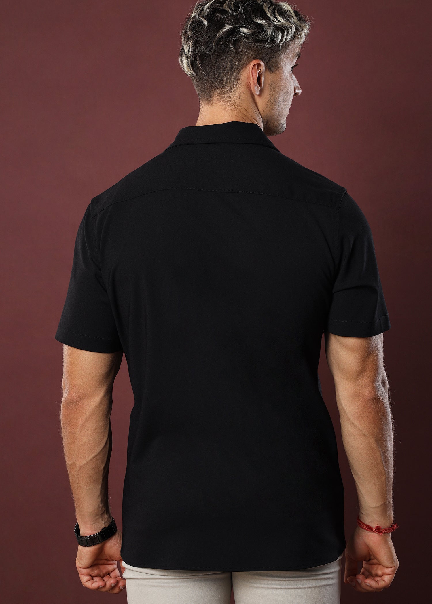 Lenon Cuban Collar S/S Shirt (Black)