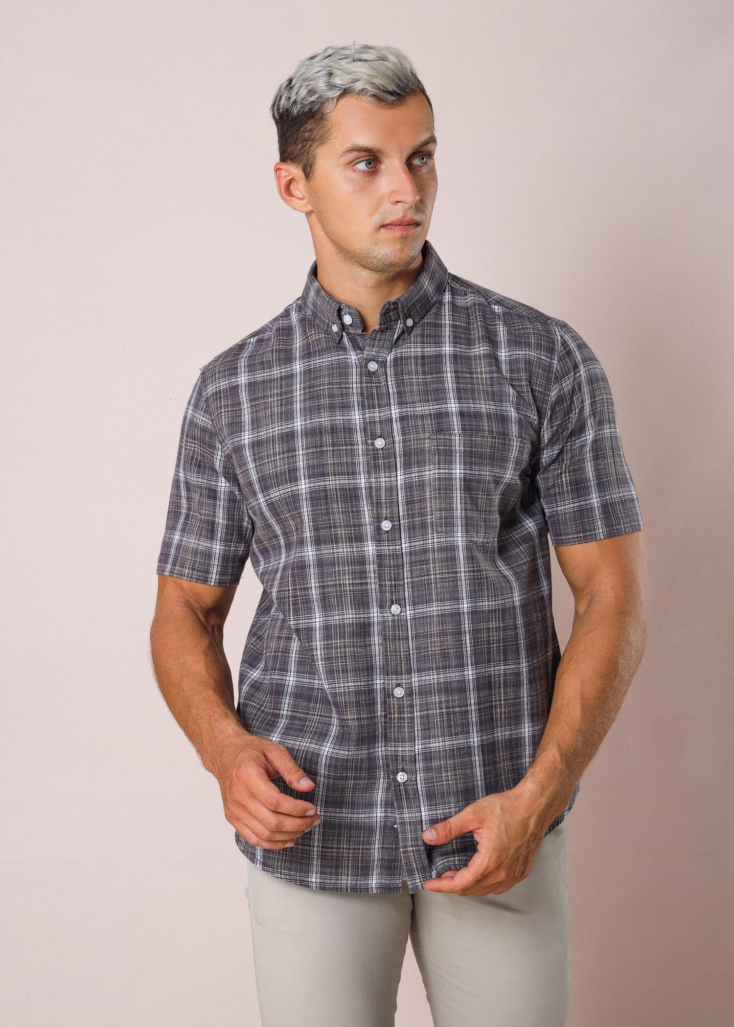 Casual check s/s shirt