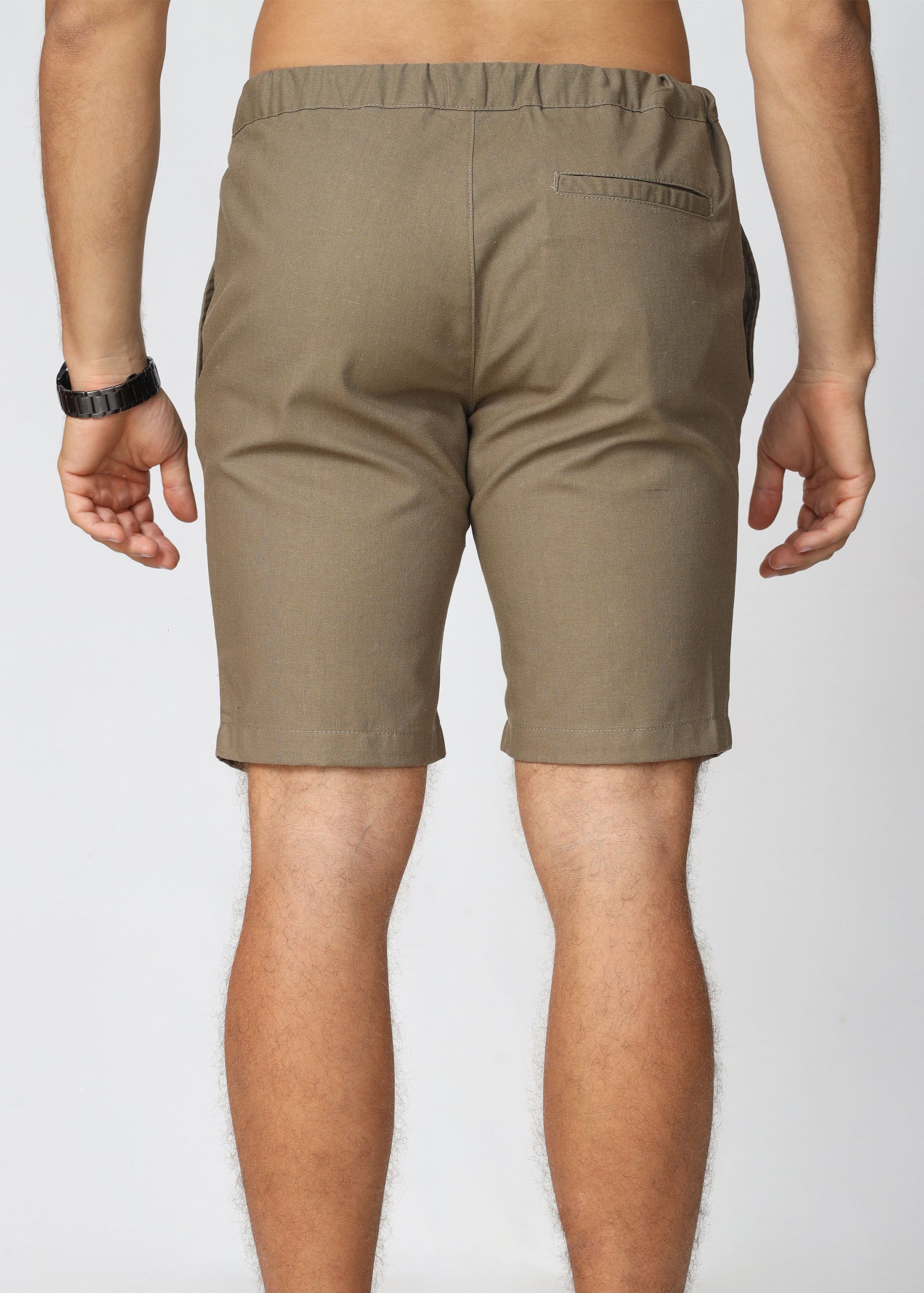 Olive Linen Draw Cord Short