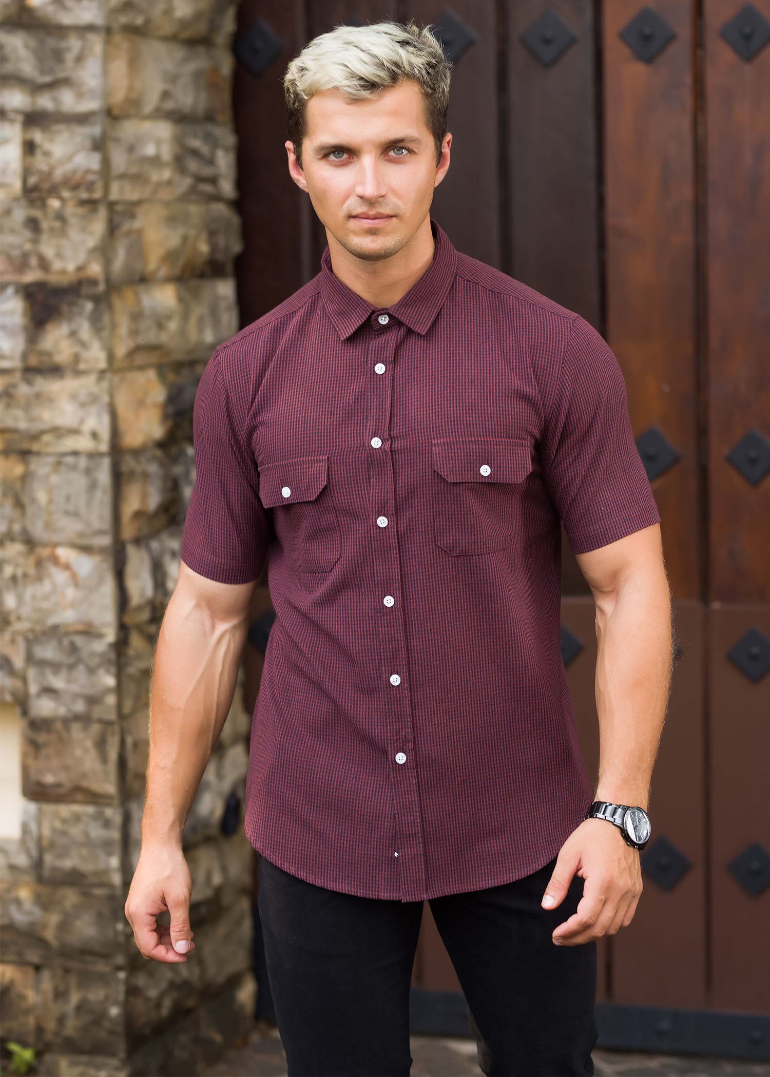 Casual Wear Double Pkt S/S Shirt