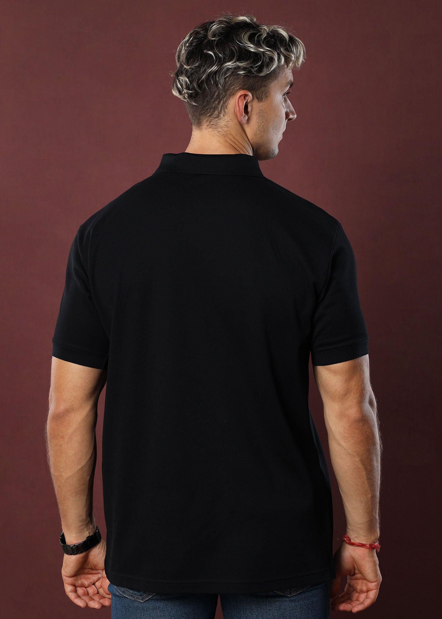 Black Polo T-Shirt (Regular Fit)