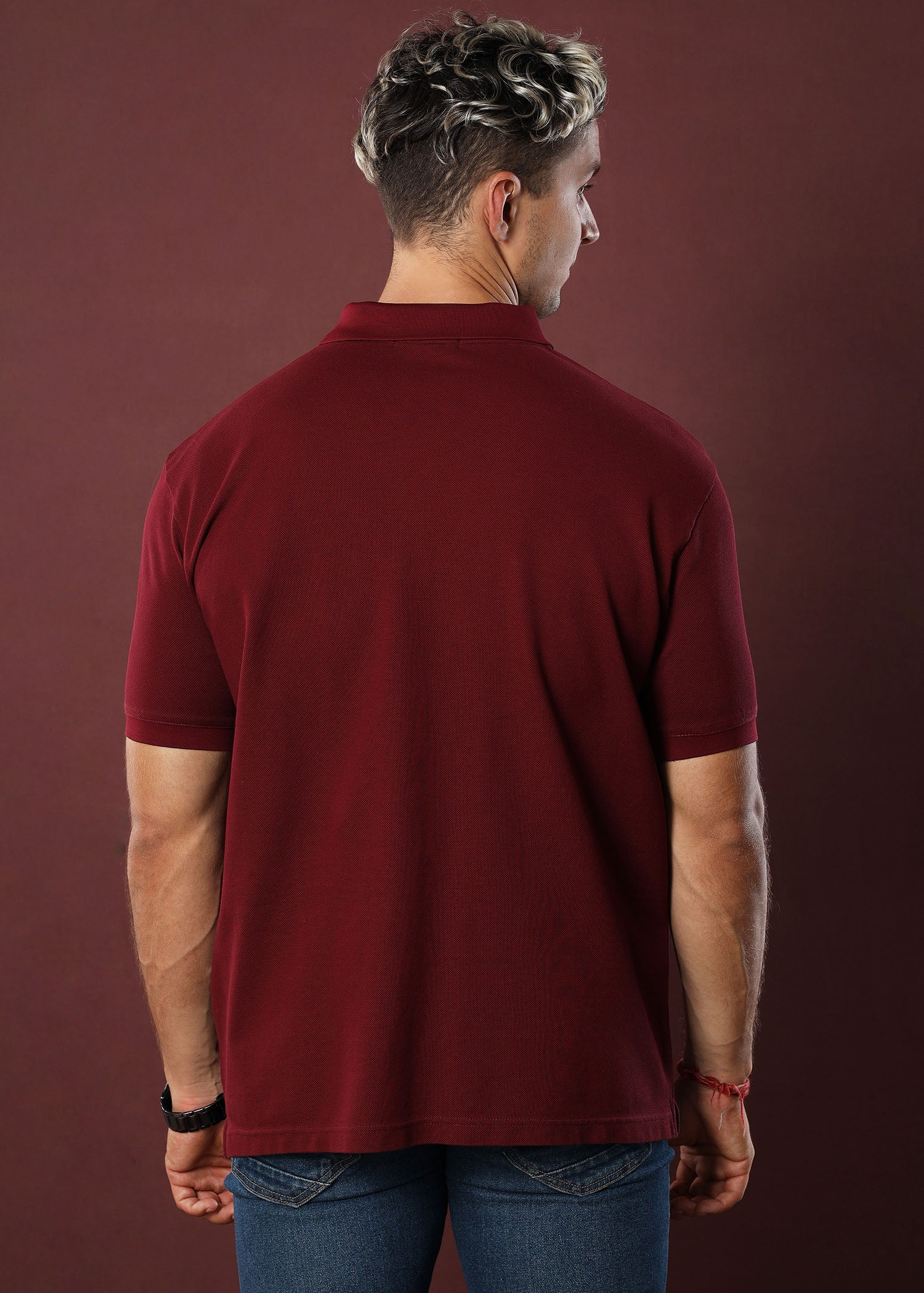 Maroon Polo T-Shirt (Regular Fit)