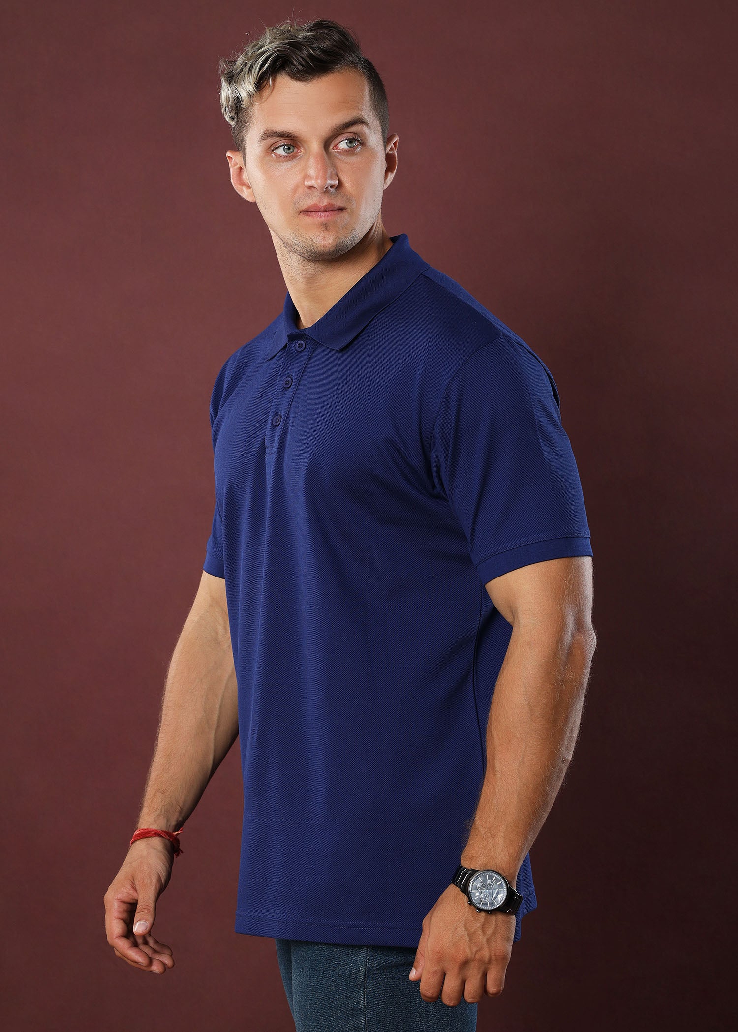 Navy Blue Polo T-Shirt (Regular Fit)