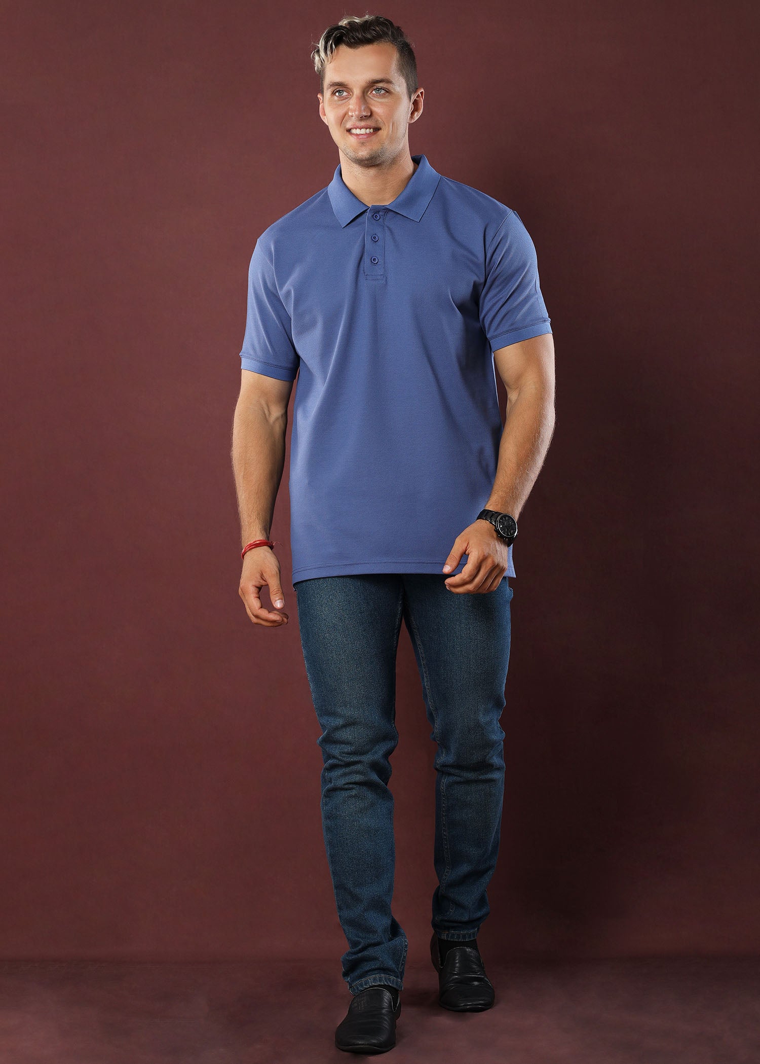 Pigeon Blue Polo T-Shirt (Regular Fit)