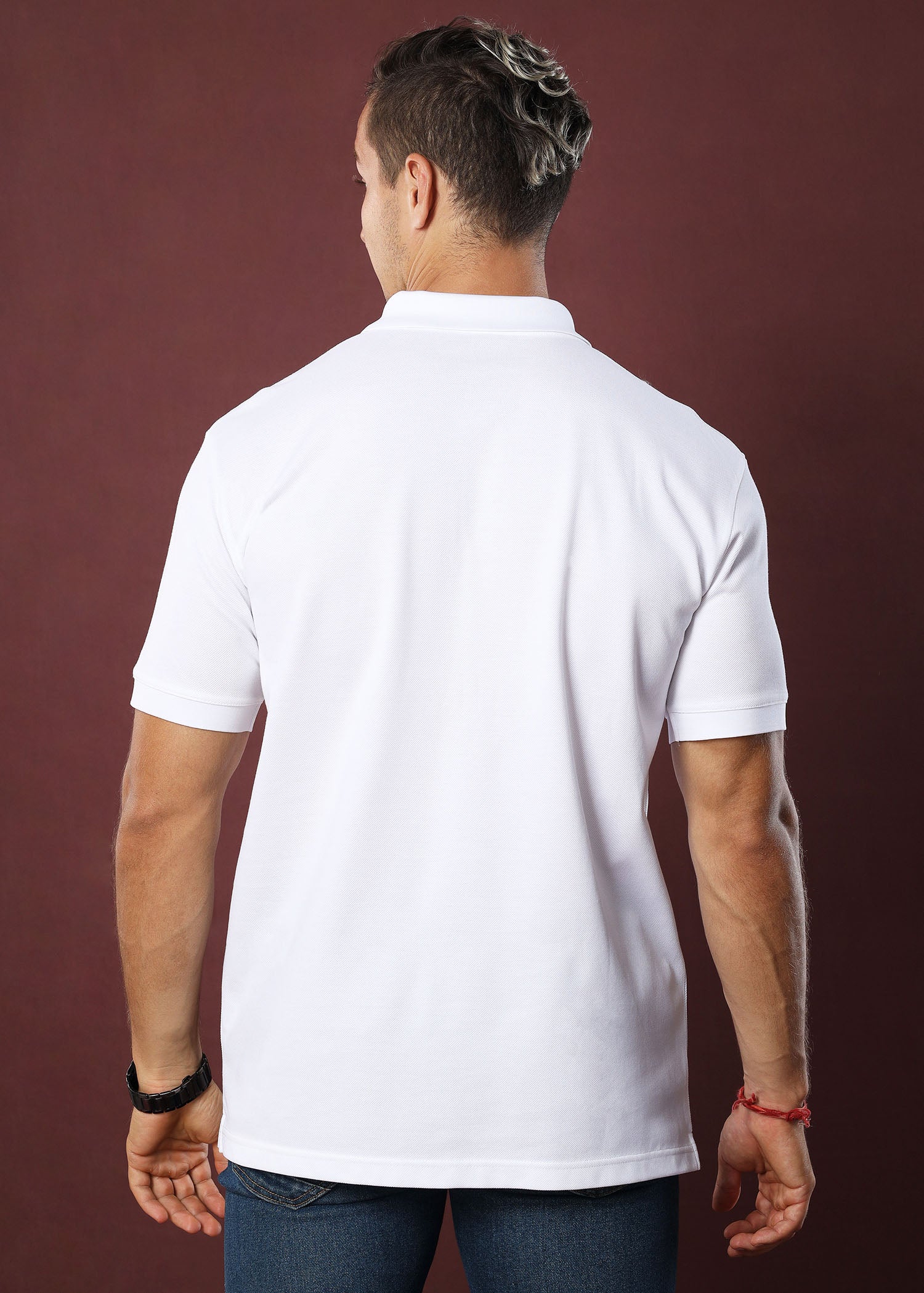 White Polo T-Shirt (Regular Fit)