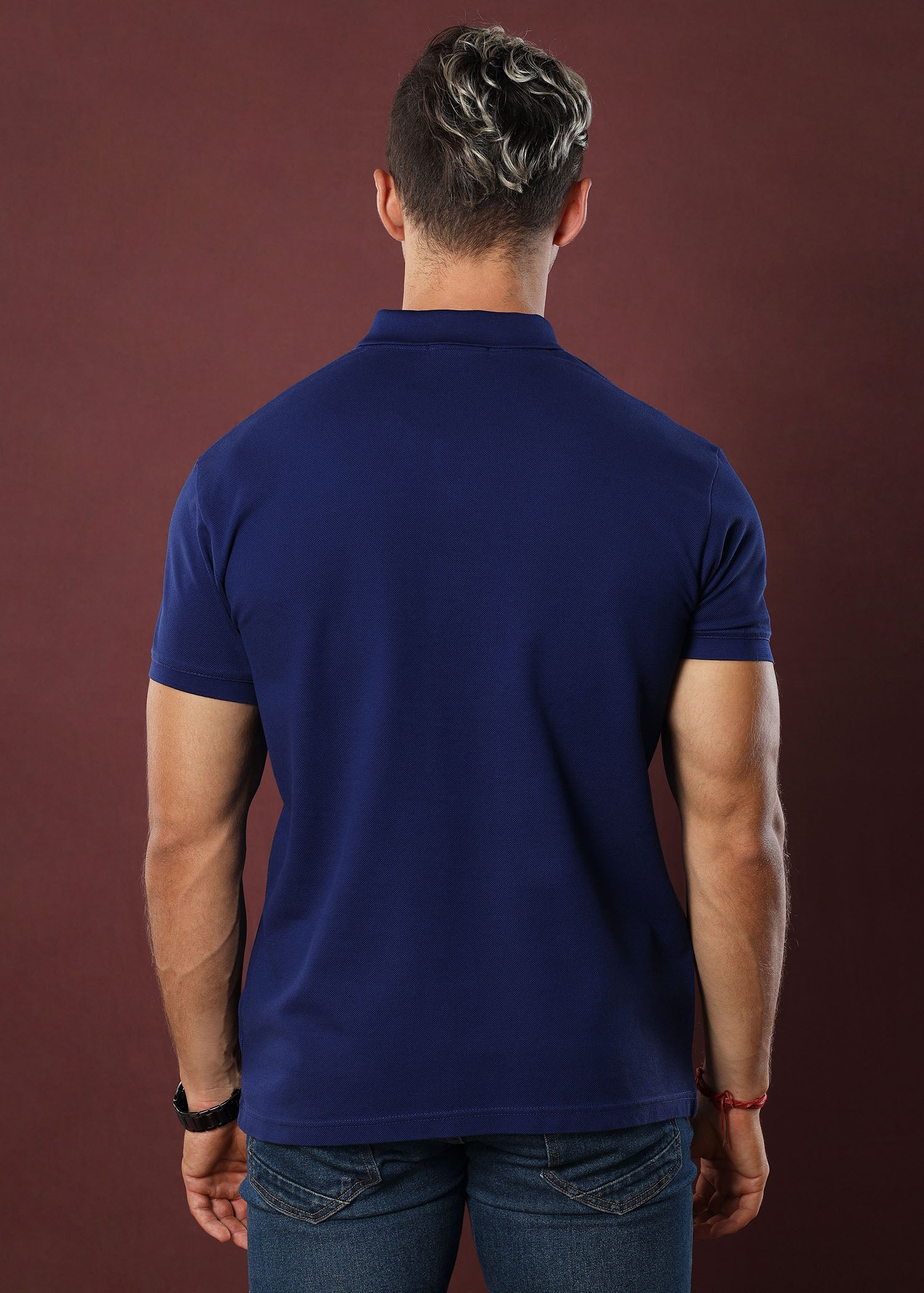 Navy Polo T-Shirt (Slim)