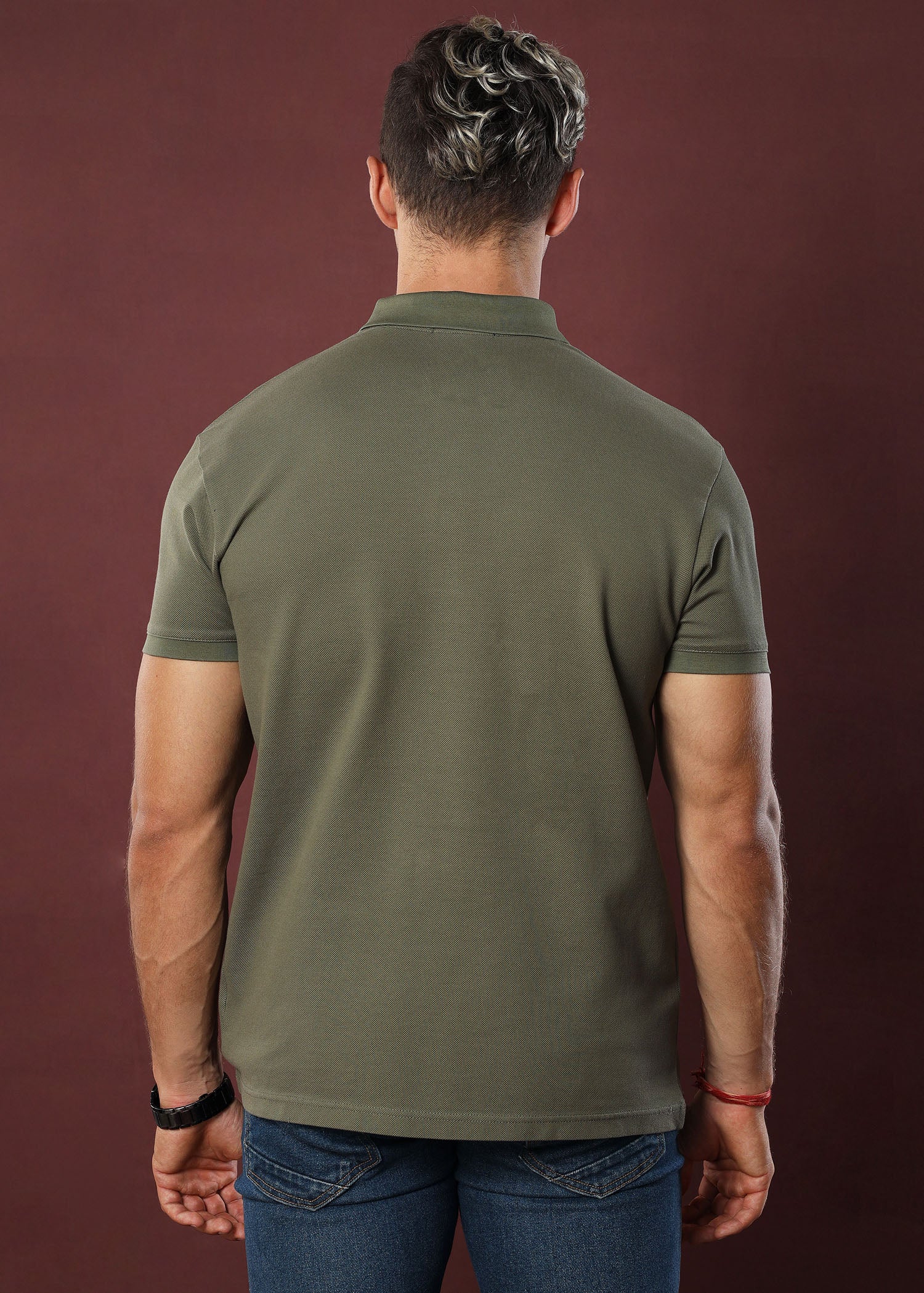Olive Polo T-Shirt (Slim)