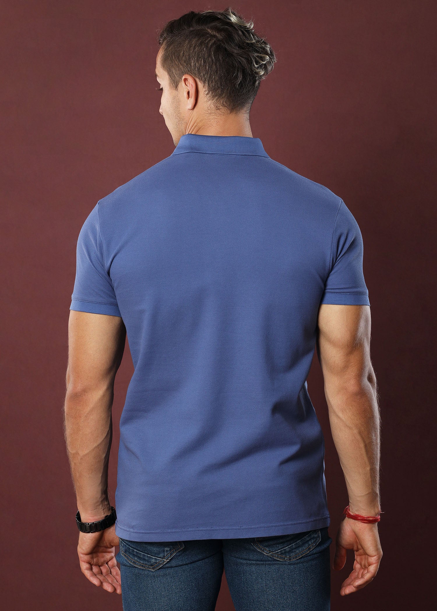 Pigeon Blue Polo T-Shirt (Slim)