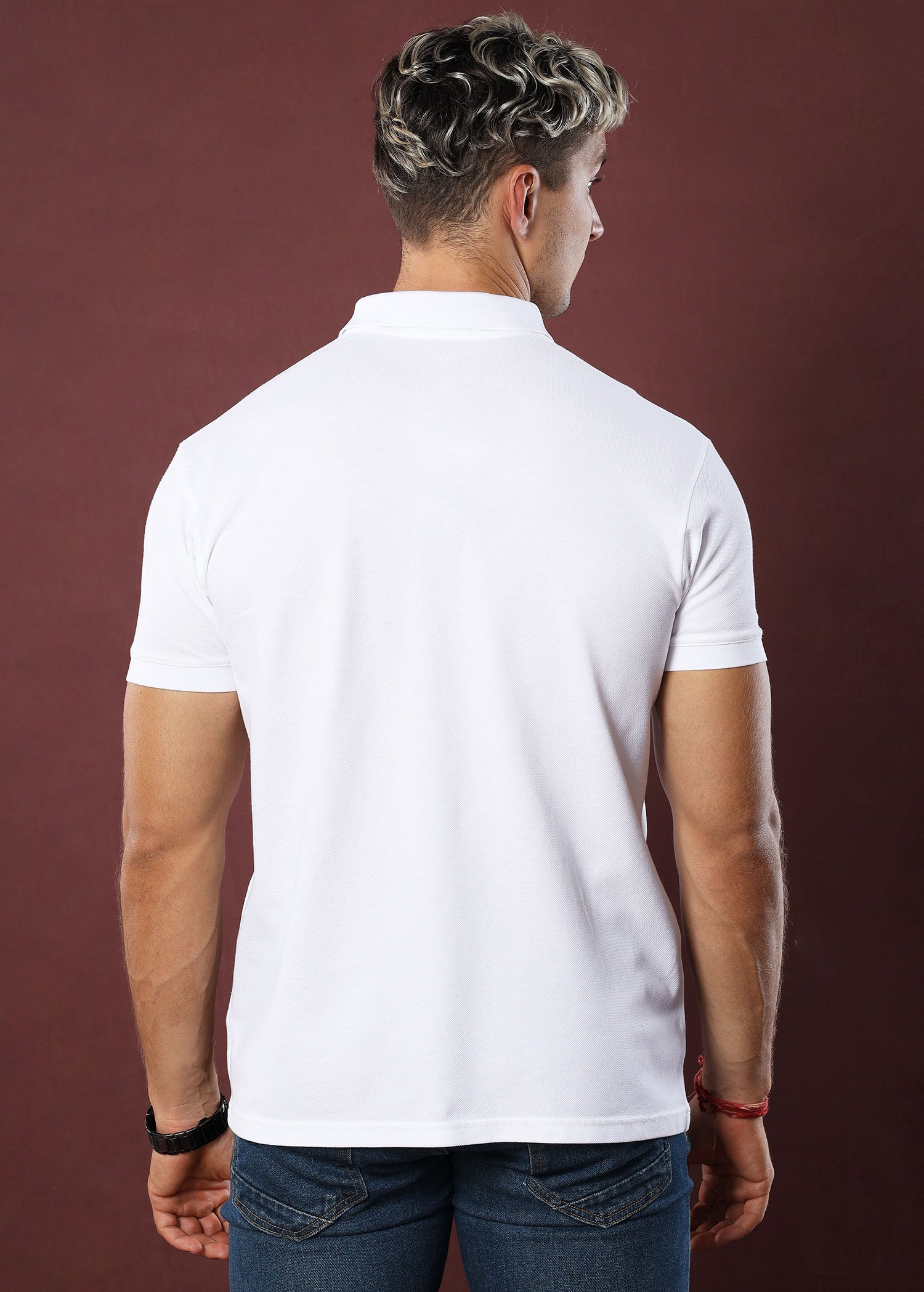 White Polo T-Shirt (Slim)