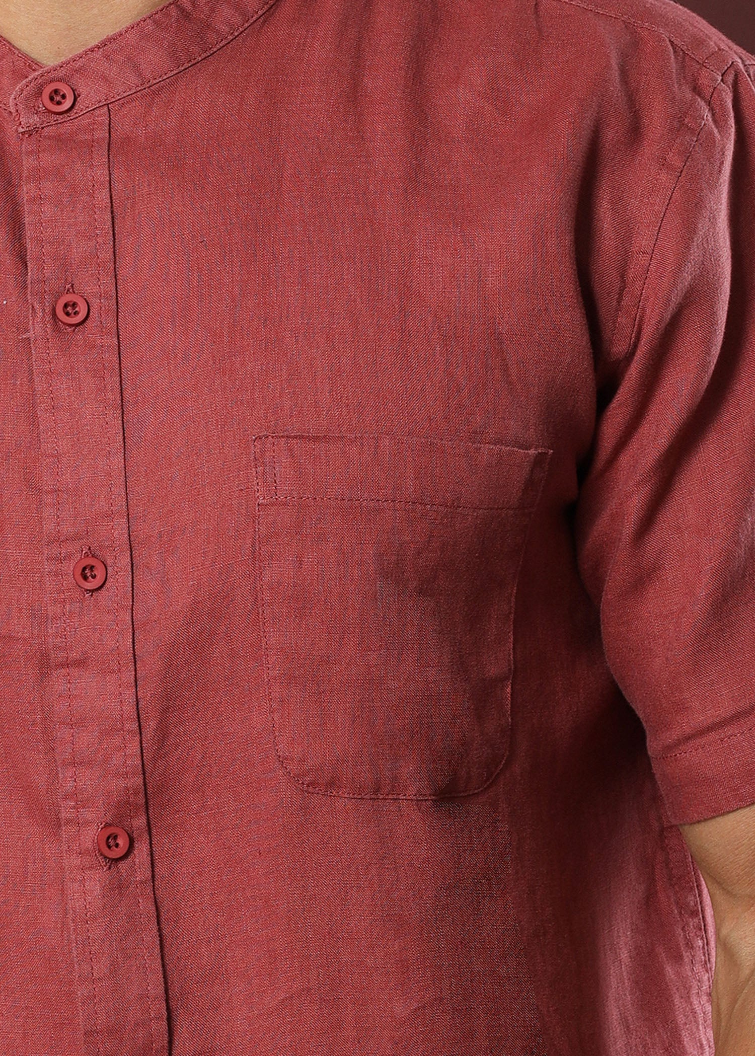 Linen Tyler S/S Shirt (Rust)