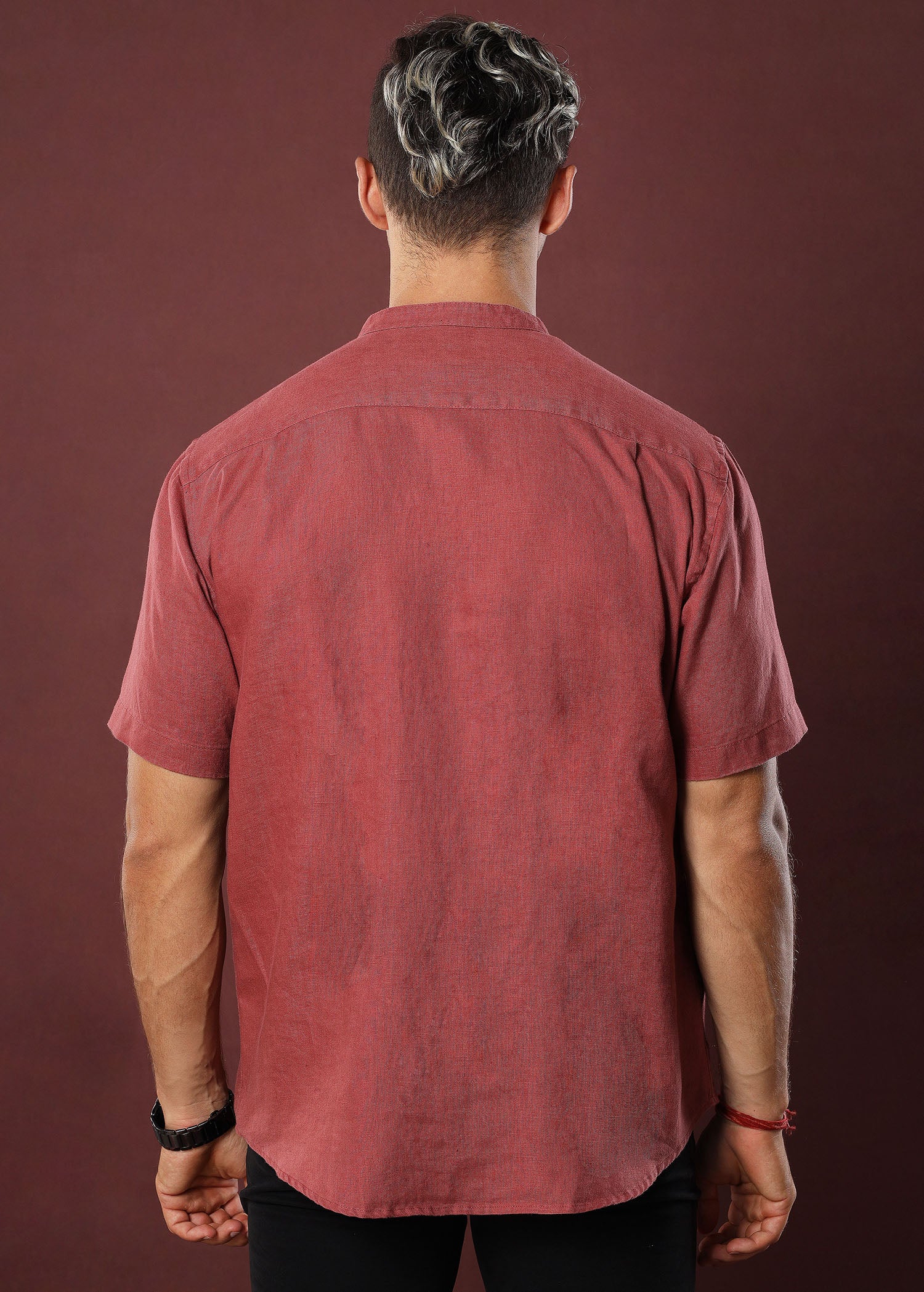 Linen Tyler S/S Shirt (Rust)