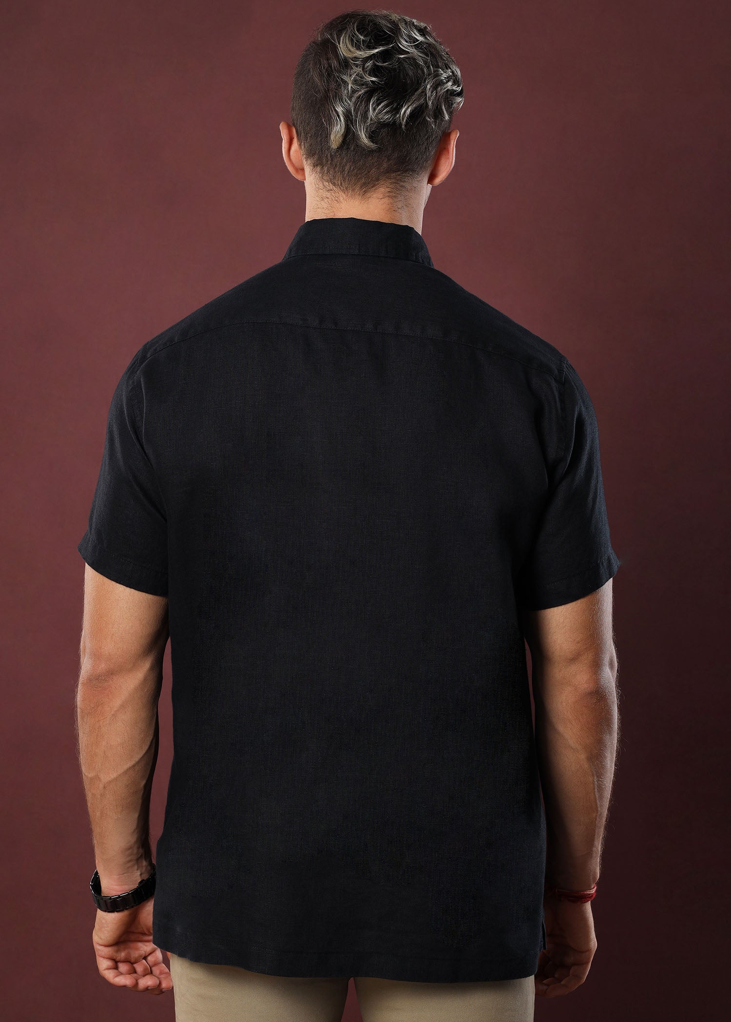 Linen Padini Shirt (Black)